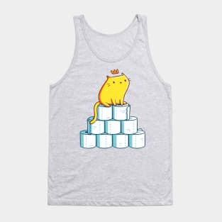 Toilet Paper King, Quarantine Essentials, Kawaii Cute Orange Cat Tank Top